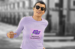 Young lesbian in purple tshirt